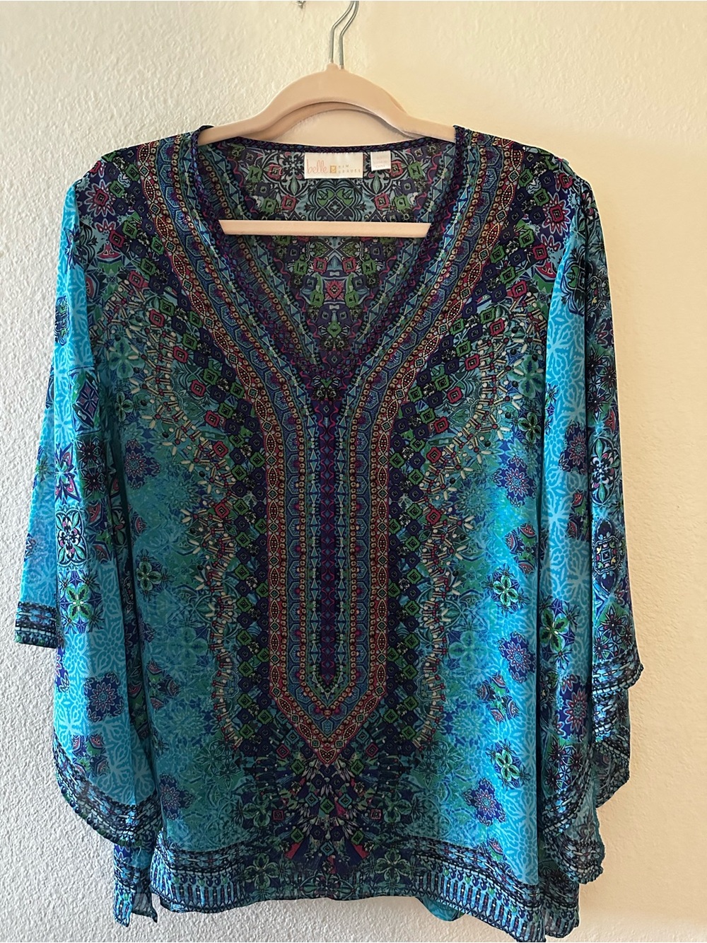 Belle by Kim Gravel 2 piece Teal V-Neck Tunic and tank top